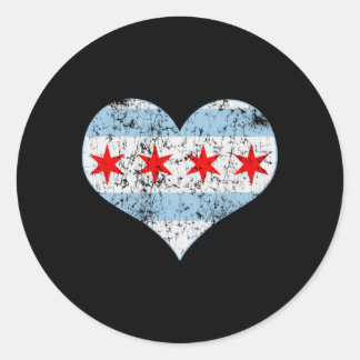 Chicago Flag He Faded Classic Round Sticker