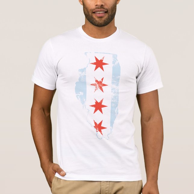 Chicago Flag Illinois t shirt (Front)