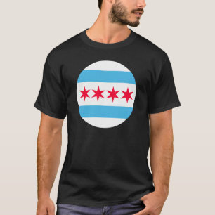 Chicago Flag Inspired Retro City Pride Design T-Shirt