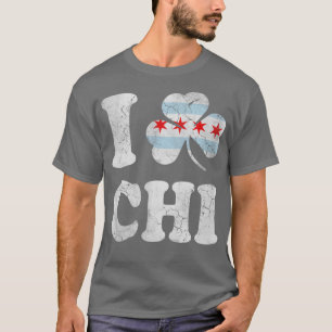 Chicago Flag Irish Shamrock St Patricks Day CHI T-Shirt