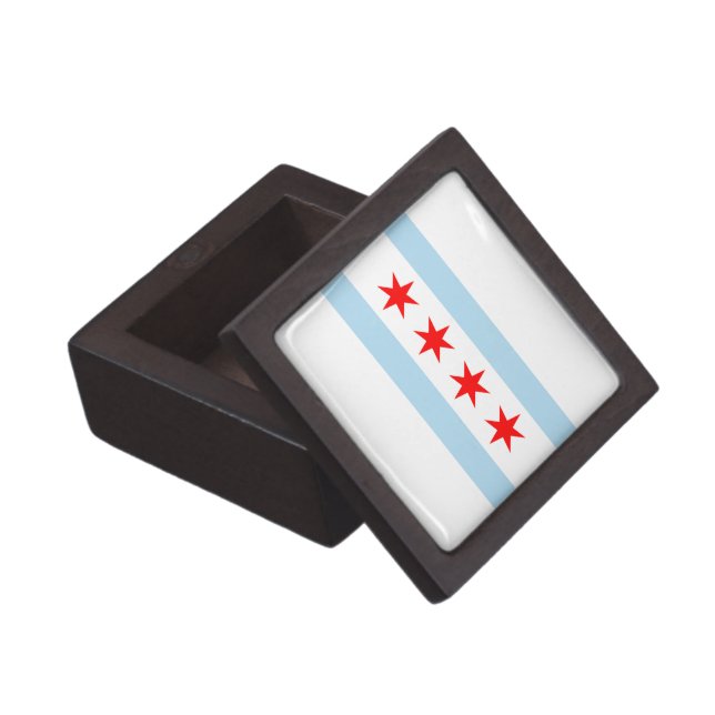 Chicago Flag Keepsake Box (Opened)