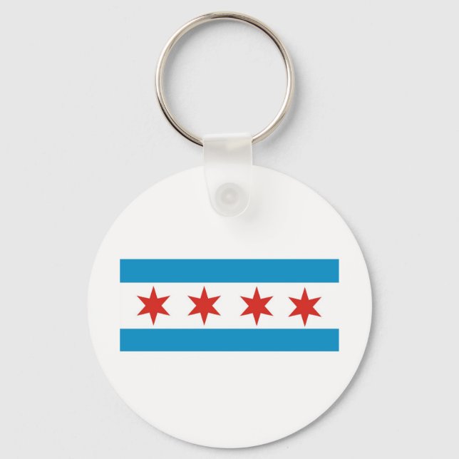 chicago flag key ring (Front)