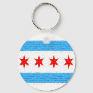 Chicago Flag Key Ring