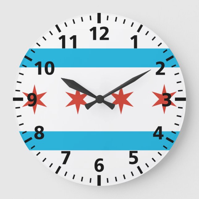 Chicago Flag Large Clock (Front)
