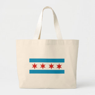 chicago flag large tote bag