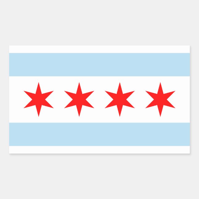 Chicago Flag Rectangular Sticker (Front)