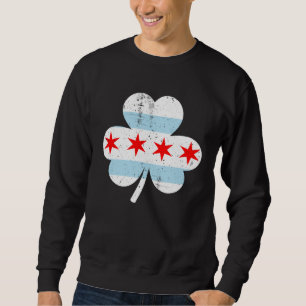 Chicago Flag Shamrock Irish Pride St Patrick s Day Sweatshirt