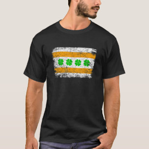 Chicago Flag Shamrock Irish St Patricks Day Matchi T-Shirt