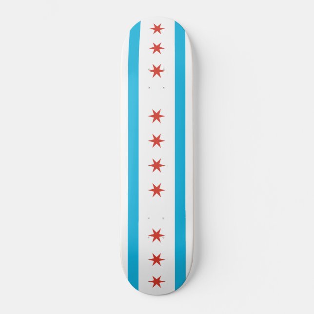 Chicago Flag Skateboard (Front)