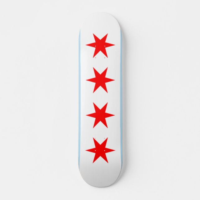 Chicago Flag Skateboard Deck (Front)