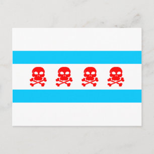 Chicago Flag Skulls Stuff Postcard