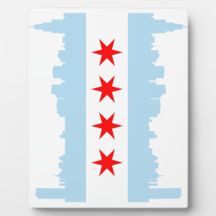 Chicago Flag Skyline Plaque