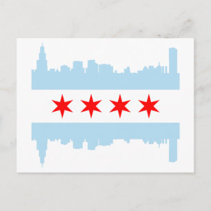 Chicago Flag Skyline Postcard