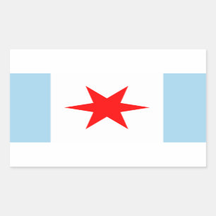 Chicago Flag Star and Stripes Stickers