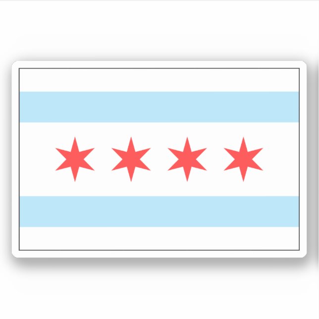 Chicago flag sticker (Front)