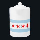 Chicago flag teapot!<br><div class="desc">Lovely tea pot with the iconic Chicago Flag proudly front and centre! Fully customisable with your own text or photos--please view my other products for the matching cups, and full line of Chicago flag products. If there is an item you would like that is not yet listed, please let me...</div>