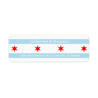 Chicago Flag Template | Red Stars | Blue Stripes