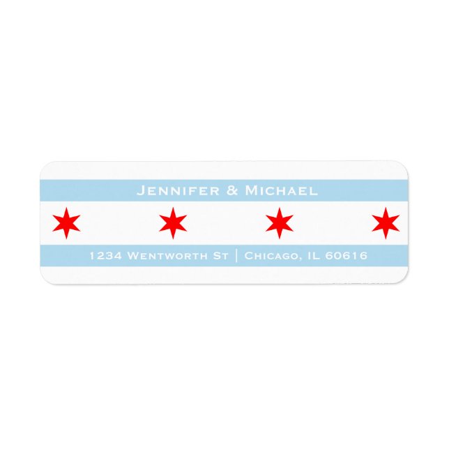 Chicago Flag Template | Red Stars | Blue Stripes (Front)