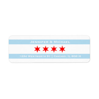 Chicago Flag Template | Red Stars | Blue Stripes