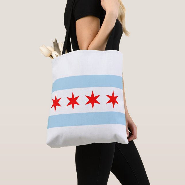 Chicago Flag Tote Bag (Close Up)