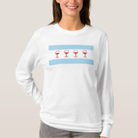 Chicago Flag Wine Long Sleeved T-Shirt