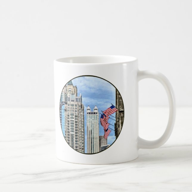 Chicago - Flags Along Michigan Avenue Coffee Mug (Right)