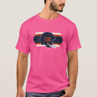 Chicago Football retro and distressed helmet and s T-Shirt