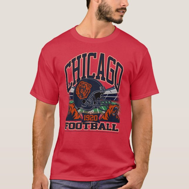 Chicago Football - Vintage Gridiron Legacy T-Shirt (Front)