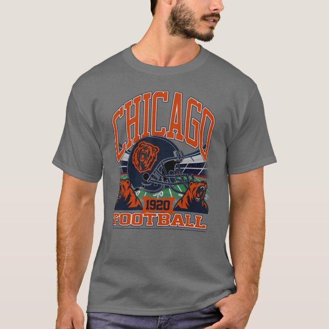 Chicago Football - Vintage Gridiron Legacy v2 T-Shirt (Front)