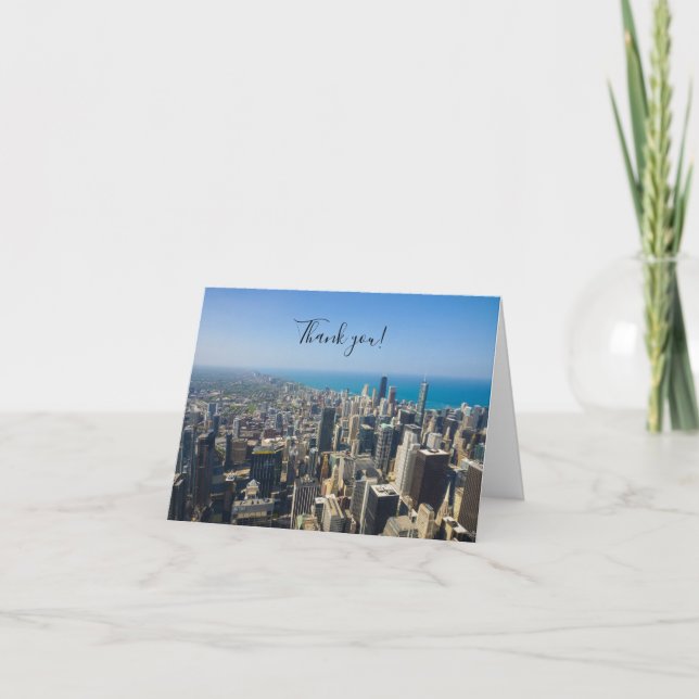 Chicago From Above Thank You Card (Front)