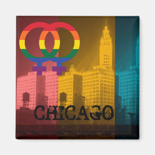 Chicago Gay Lesbian Interest Rainbow Wrigley Bldg Magnet