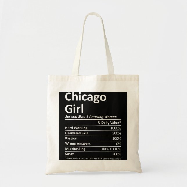 CHICAGO GIRL IL ILLINOIS Funny City Home Roots USA Tote Bag (Front)