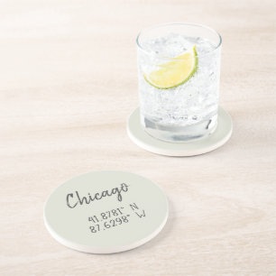 Chicago GPS Coordinates Longitude Latitude Coaster