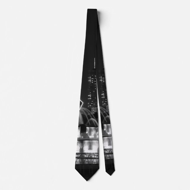 Chicago Grant Park Grayscale Neck Tie (Front)