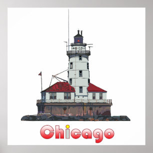 Chicago Harbour Light Poster