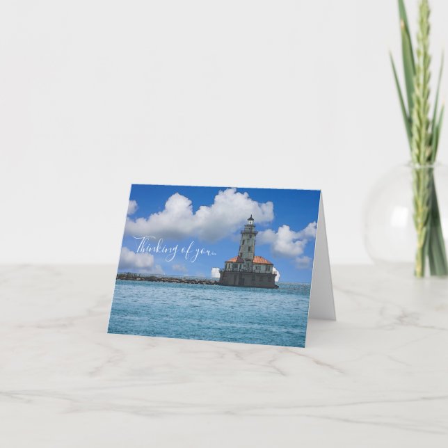 Chicago Harbour Lighthouse Painterly Card (Front)