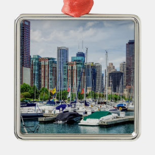 Chicago Harbour Metal Tree Decoration