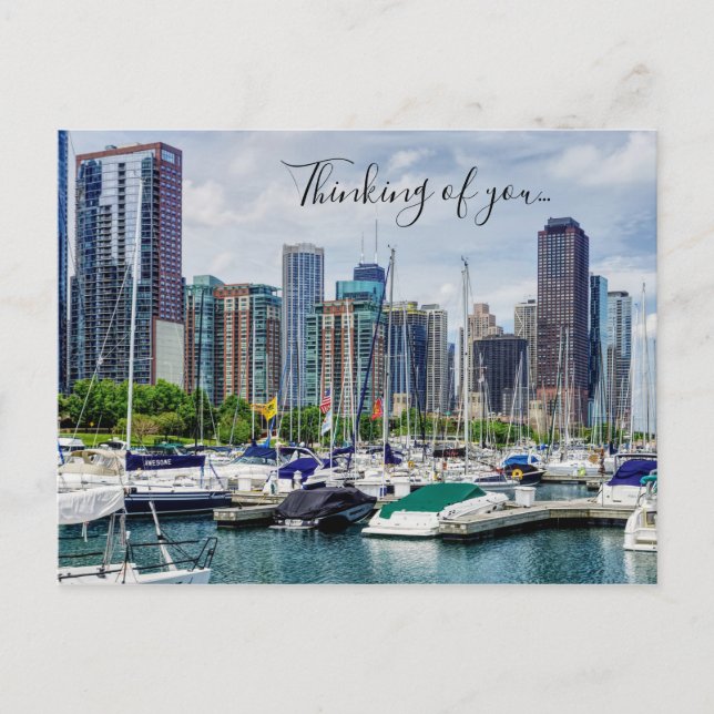 Chicago Harbour Thinking Of You Postcard (Front)