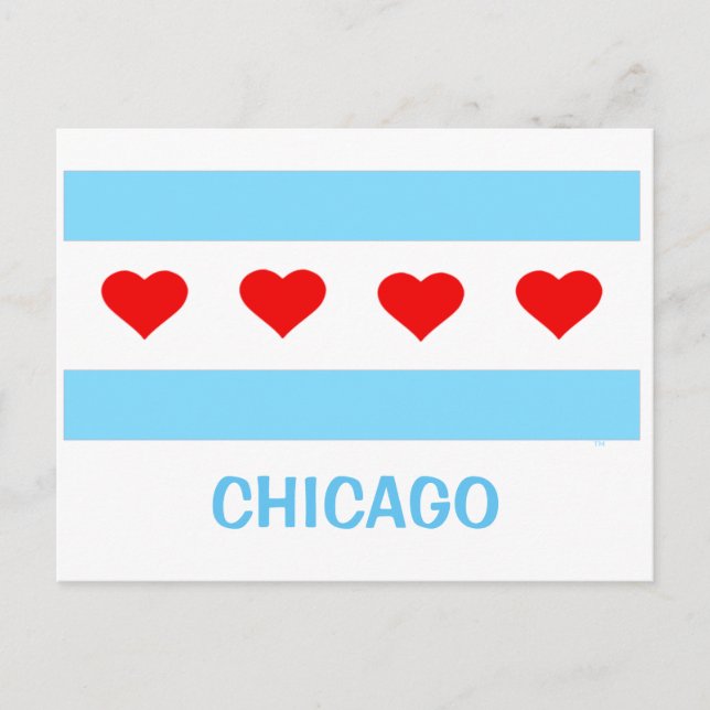 Chicago Heart Flag postcard (Front)