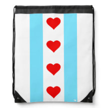 Chicago Heart Flag Vertical Backpack