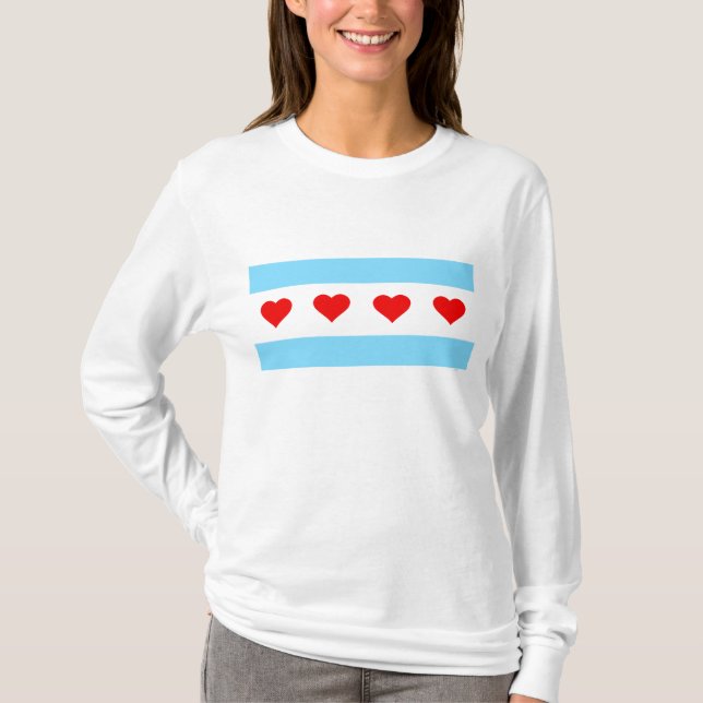 Chicago Heart Flat long sleeve shirt (Front)