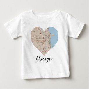 Chicago Heart Map Baby T-Shirt
