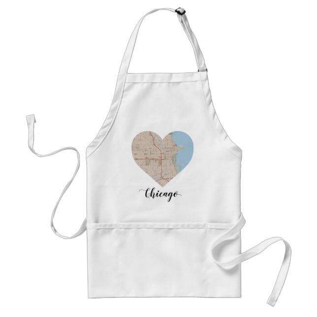 Chicago Heart Map Standard Apron (Front)