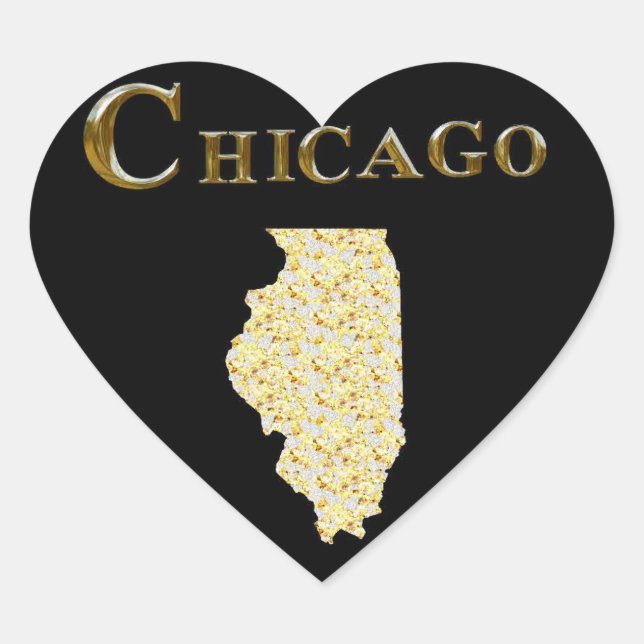 CHICAGO HEART STICKER (Front)