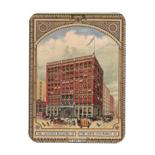 Chicago, Home Insurance Building, Vintage  Magnet