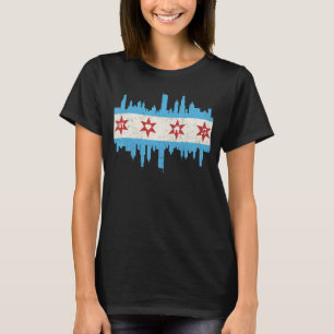 Chicago House Music Vintage DJ EDM Flag Skyline Pa T-Shirt