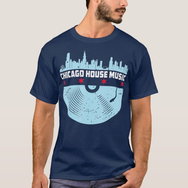 Chicago House Music - Vinyl DJ Vintage T-Shirt (Front)