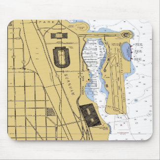 Chicago IL Burnham Park Harbour Chart Mousepad