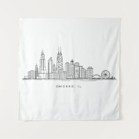 Chicago IL Cityscape Illustration