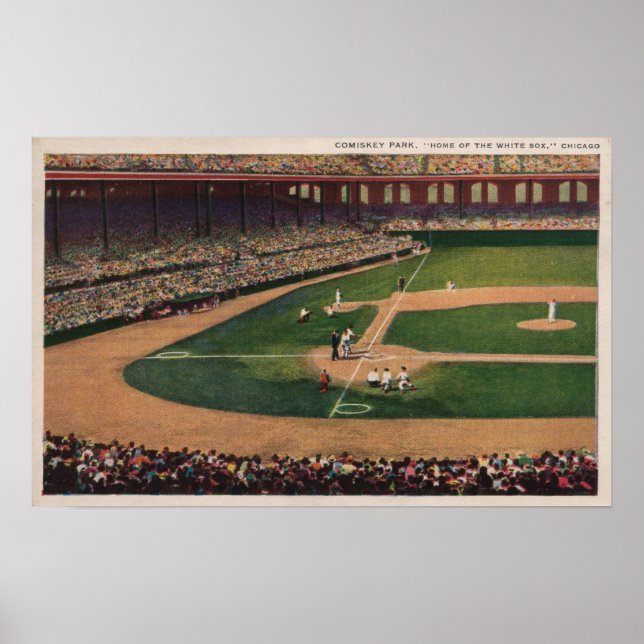 Chicago, IL - Comiskey Park, Home Plate, Basebal Poster (Front)